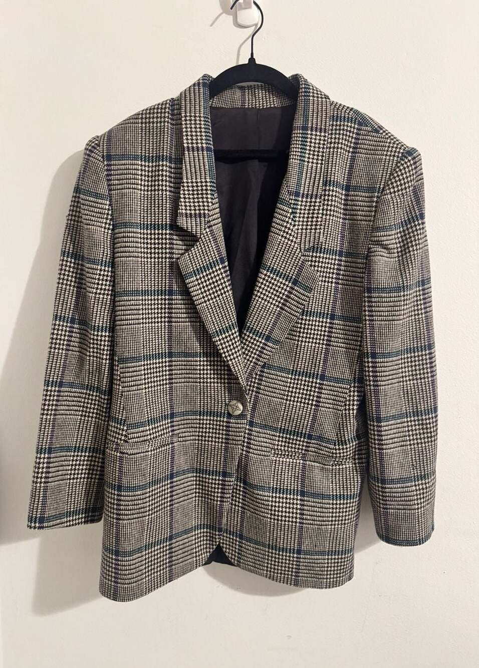Ashley Brooke Vintage 100% Pure Wool Plaid Blazer Petite 6
